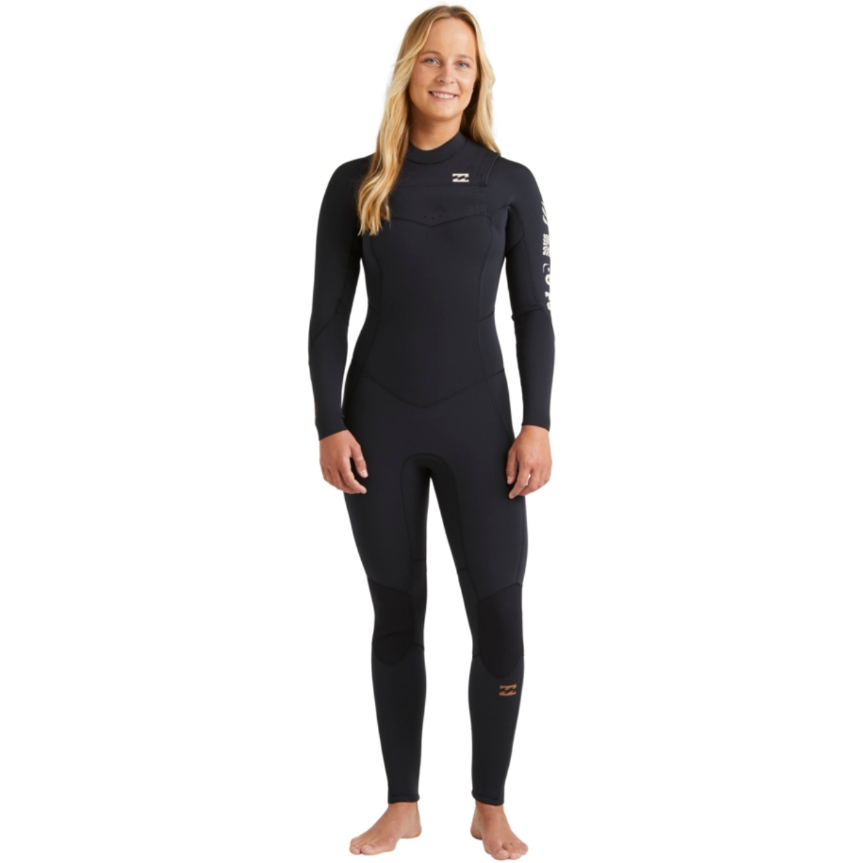 2025 Billabong Womens Synergy Natural 4/3mm Chest Zip Wetsuit ABJW100209 - Night Fall